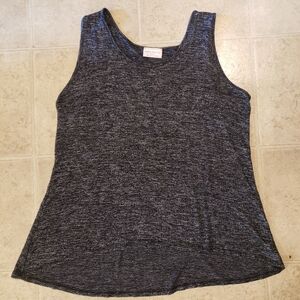Bobbie Brooks Women Cozy Heathered Black Grey Charcoal Tank Top 3X